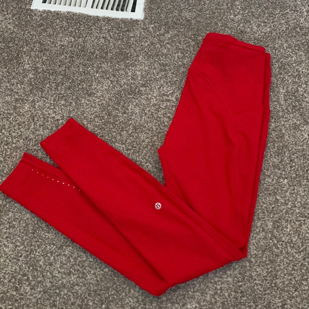 Red Swiftly Tech Lululemon Leggings